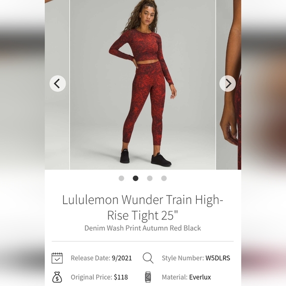 lululemon athletica Pants - Lululemon Wunder Train High-Rise Tight 25" Sz 8 Autumn Red